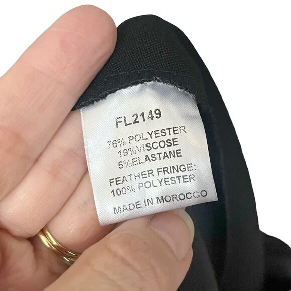 Twisted Wunder London Faux Feather Hem Pants Straight Leg - Picture 8 of 9